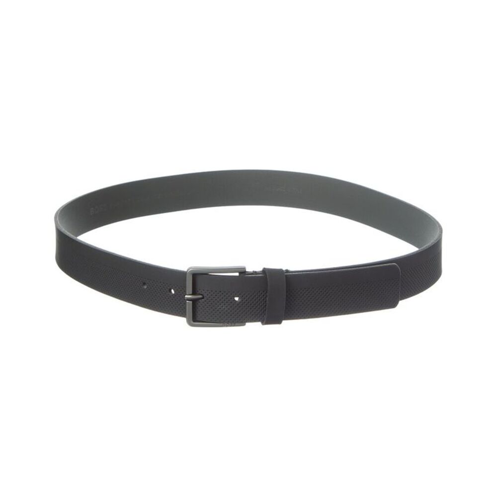Hugo Boss Ther Drill Leather Belt, Black